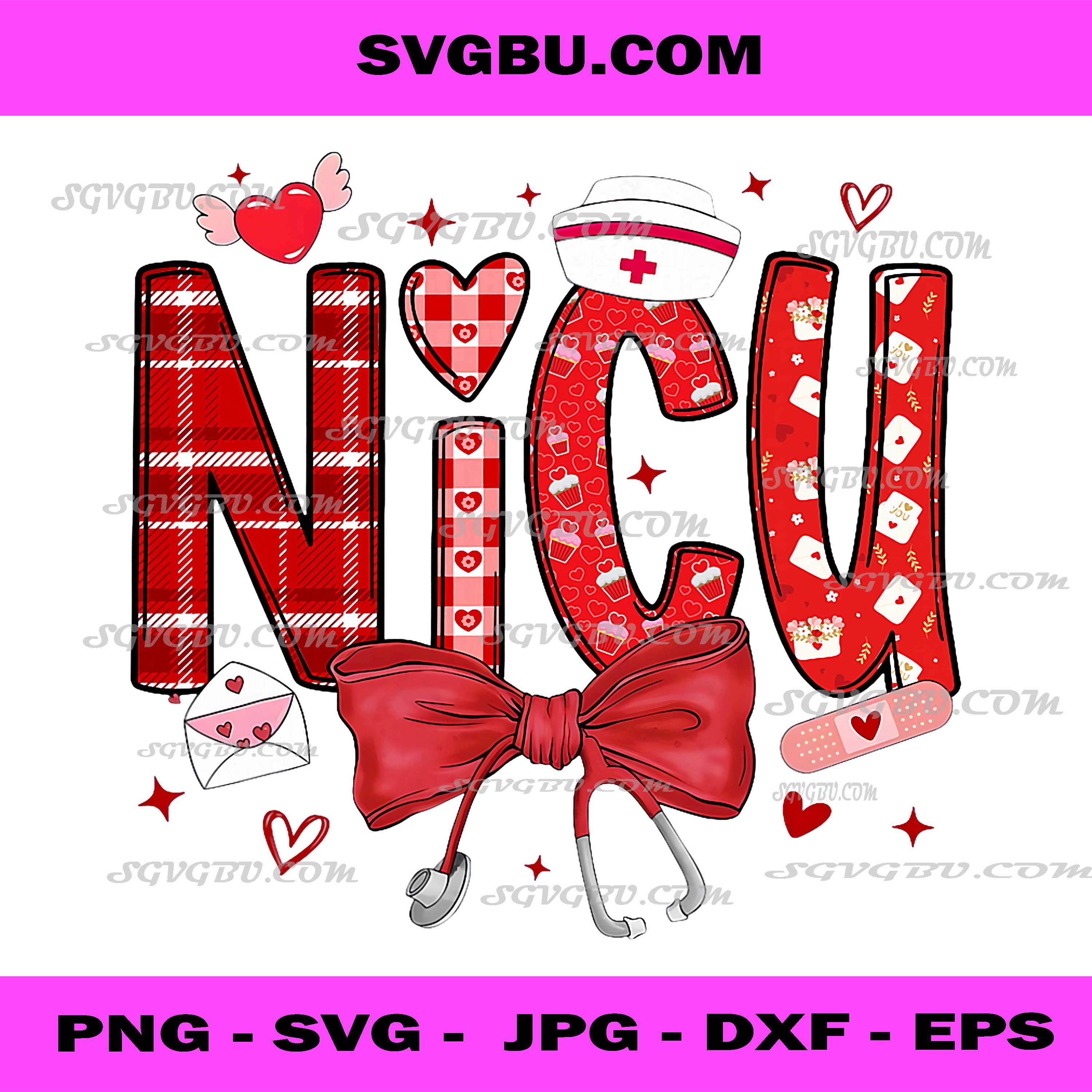 Valentines Day NICU Nurse Stethoscope PNG, Valentine Nursing PNG