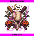 Halloween Baseball PNG, Skeleton Hand Bats PNG, Spooky Pumpkin PNG