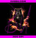 Owl Fire PNG, Dark Halftone PNG, Vintage Dark PNG
