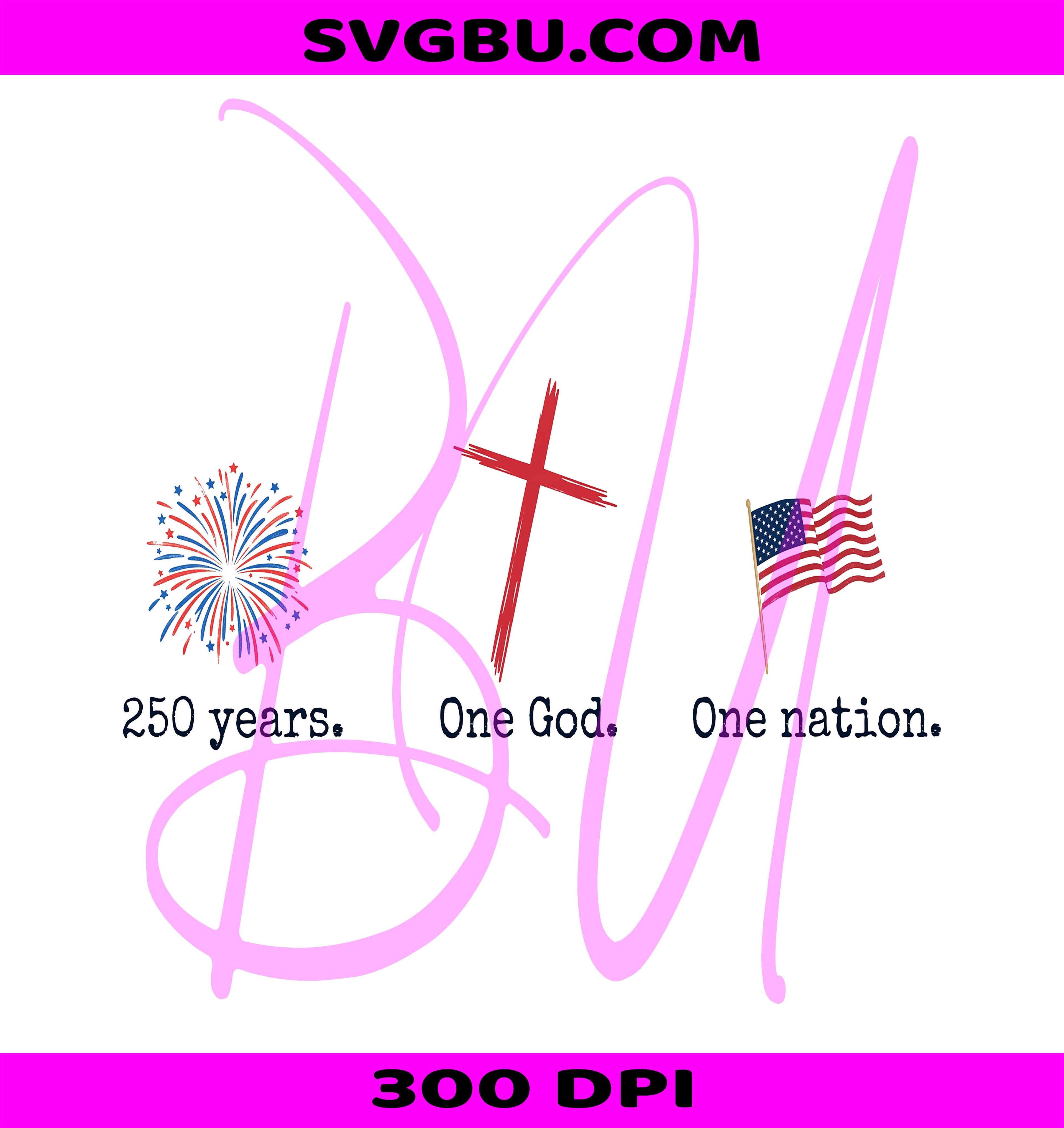America 250 PNG, One God One Nation PNG, Christian Cross PNG