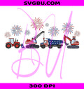 Patriotic Construction Trucks PNG,American Trucks PNG,4th Of July Trucks PNG