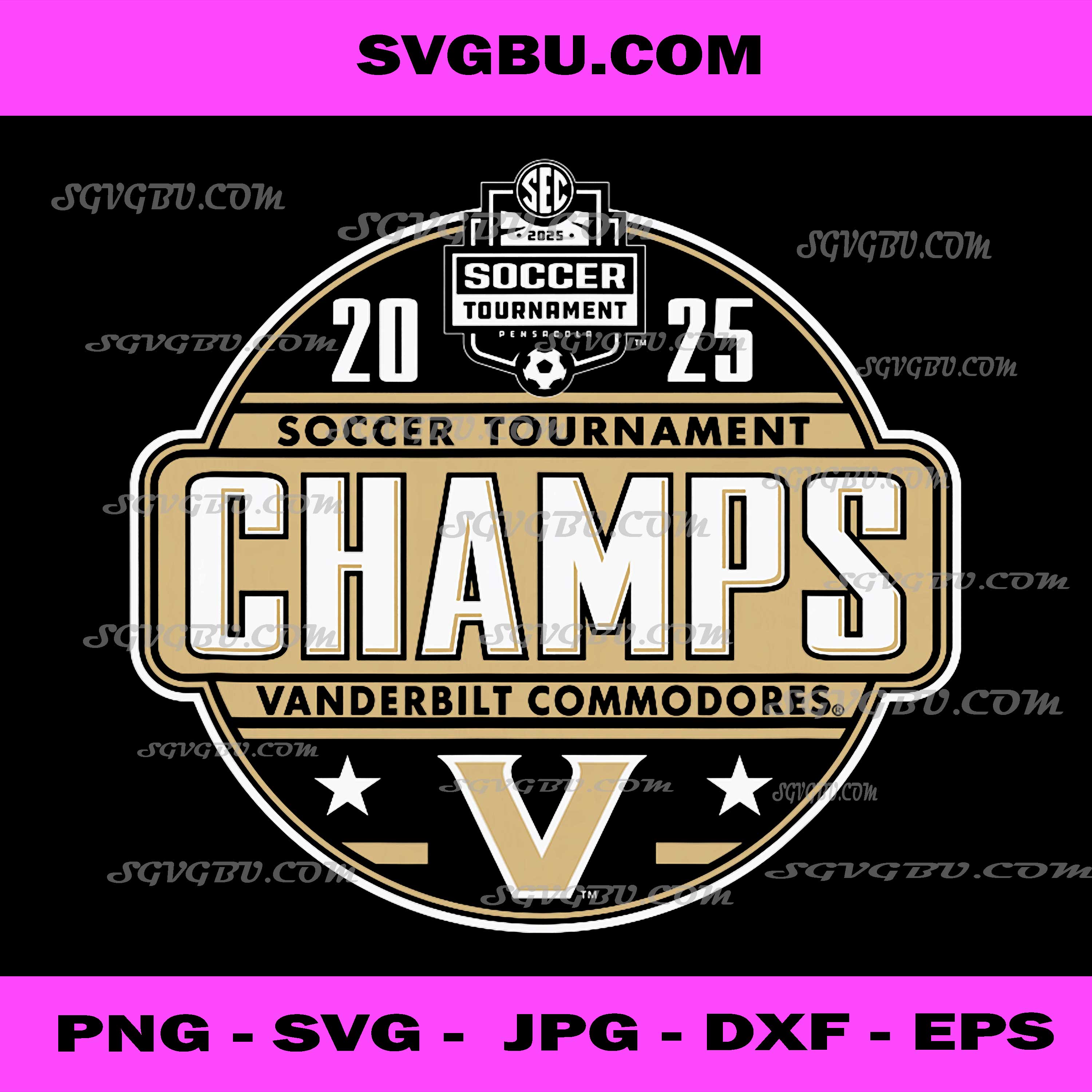 Vanderbilt Commodores SEC Champs 2025 Women's Soccer PNG