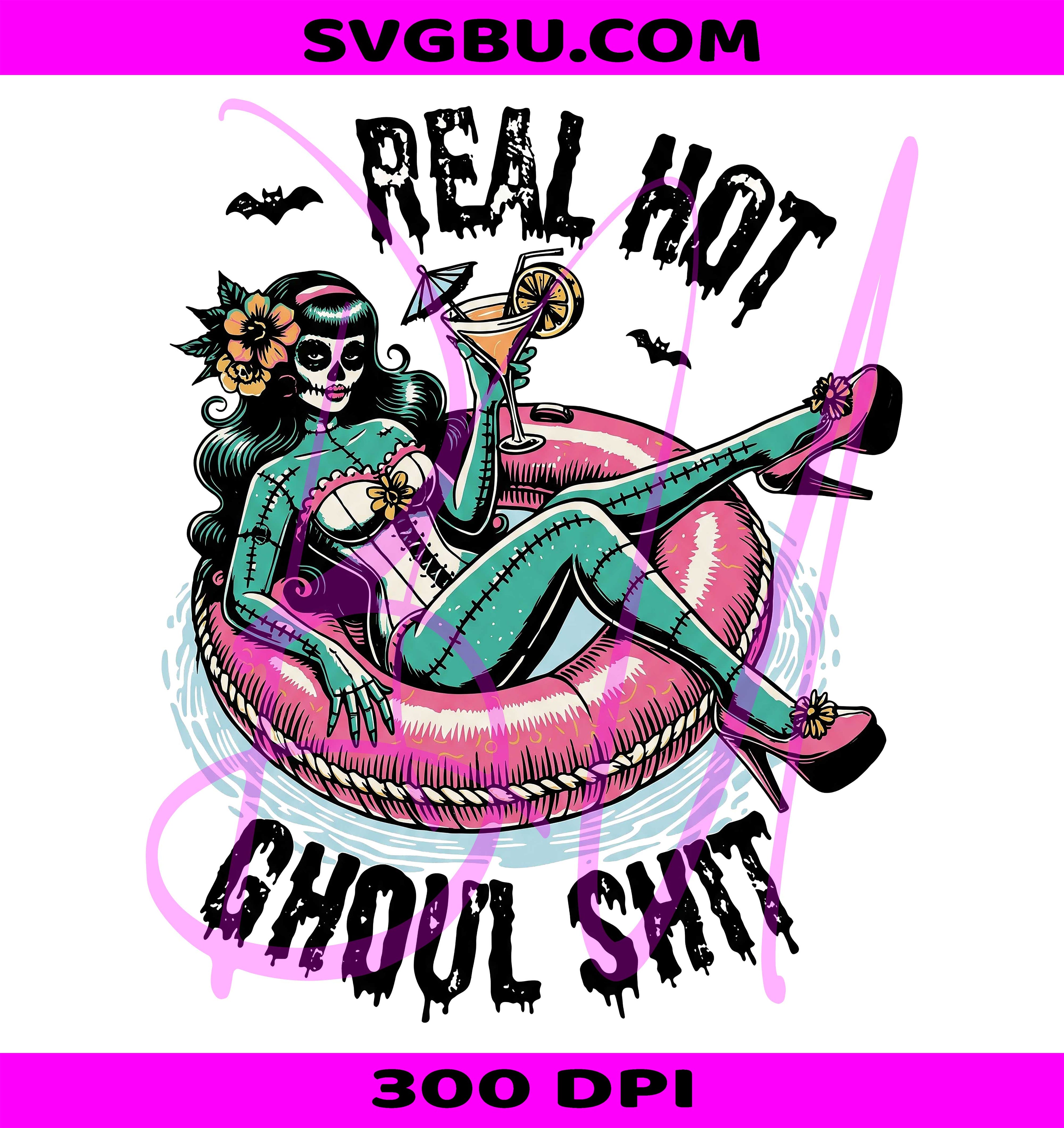 Retro Ghoul Girl PNG, Halloween Ghoul PNG, Pink Inflatable PNG