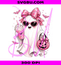Pink Ghost PNG, Cute Spooky Season PNG, Pastel Goth PNG