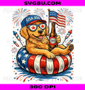 Golden Retriever Beer USA 250th PNG, 4th Of July Patriotic PNG