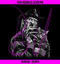 Freddy Krueger Holding Cat PNG, Vintage Horror Movie PNG, Spooky Cat PNG