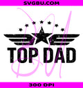 Top Dad Wings Distressed PNG, Retro Father Fighter Pilot Design PNG