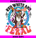 Red White And Feral PNG, Patriotic Raccoon PNG, American Girl Checkered PNG