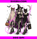 Halloween Girl Squad PNG, Vintage Witch PNG, Spooky Ghost Cat PNG