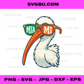 White Ibis with Sunglasses American Vintage Style PNG