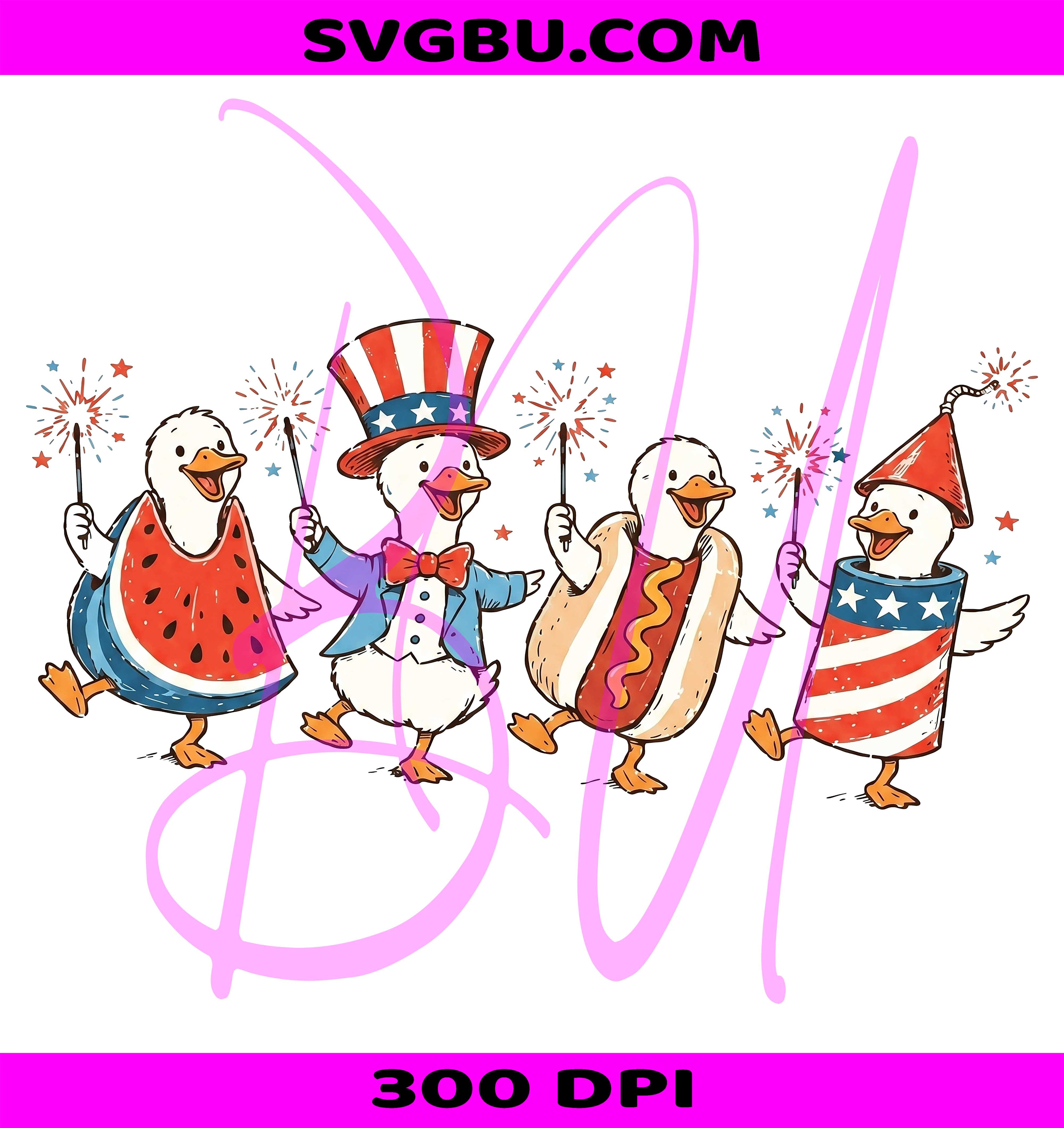 Retro American Goose PNG,Goose Parade PNG,Fourth Of July Goose PNG