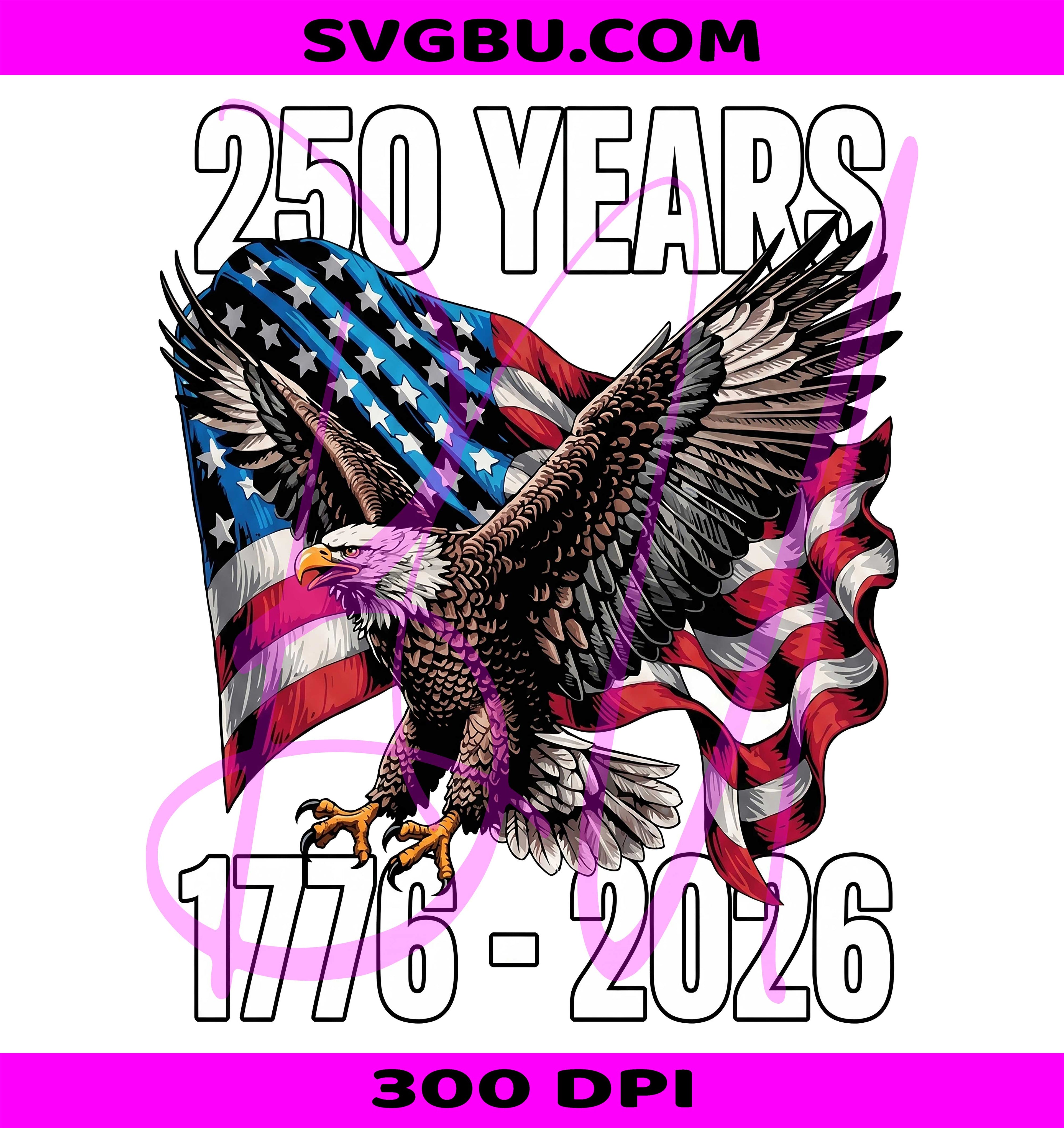 America 250 Years 1776 2026 PNG, Patriotic US Flag Eagle PNG