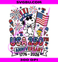 USA 250th Anniversary PNG, Patriotic Snoopy PNG, America 1776 2026 PNG
