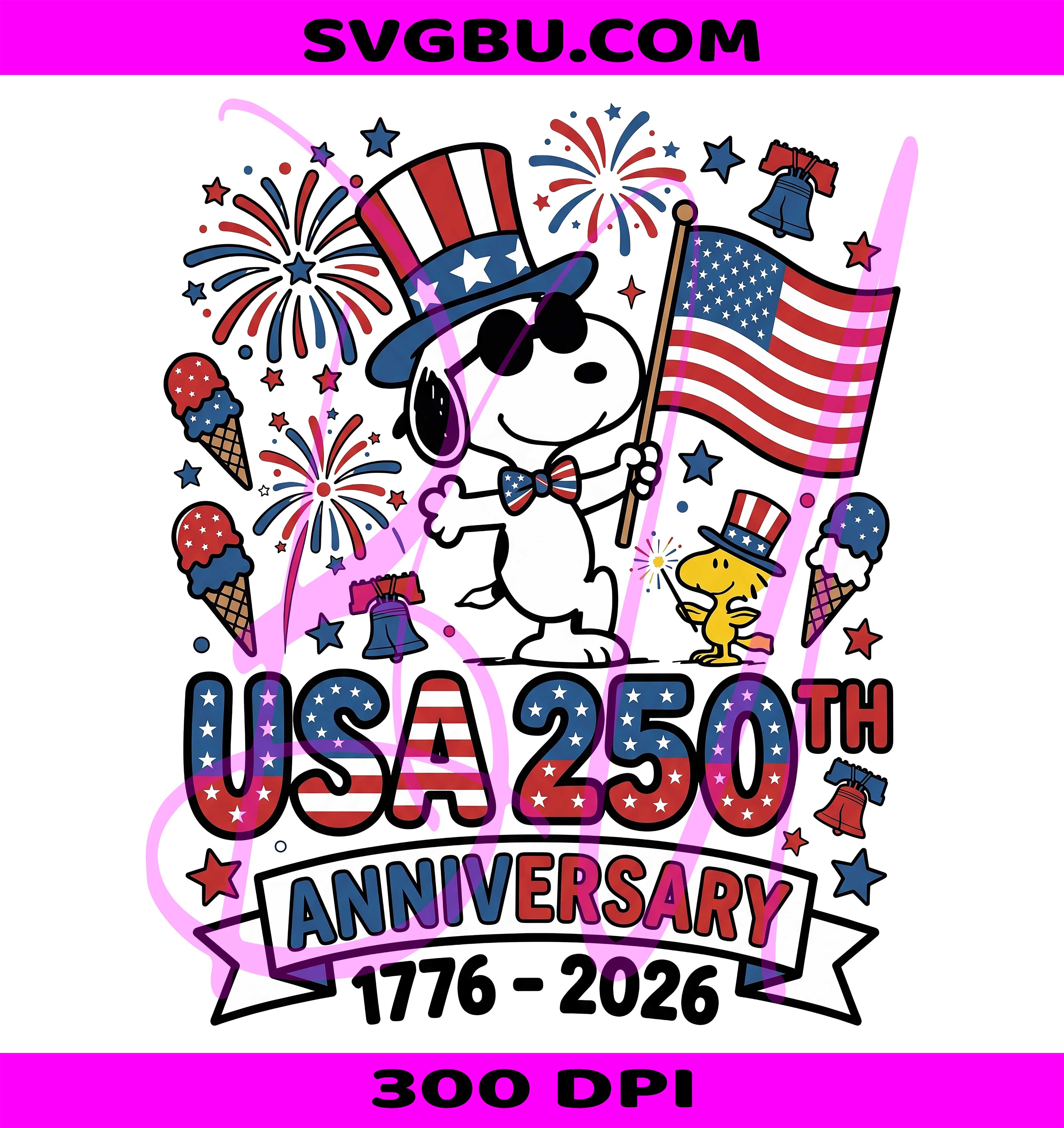 USA 250th Anniversary PNG, Patriotic Snoopy PNG, America 1776 2026 PNG