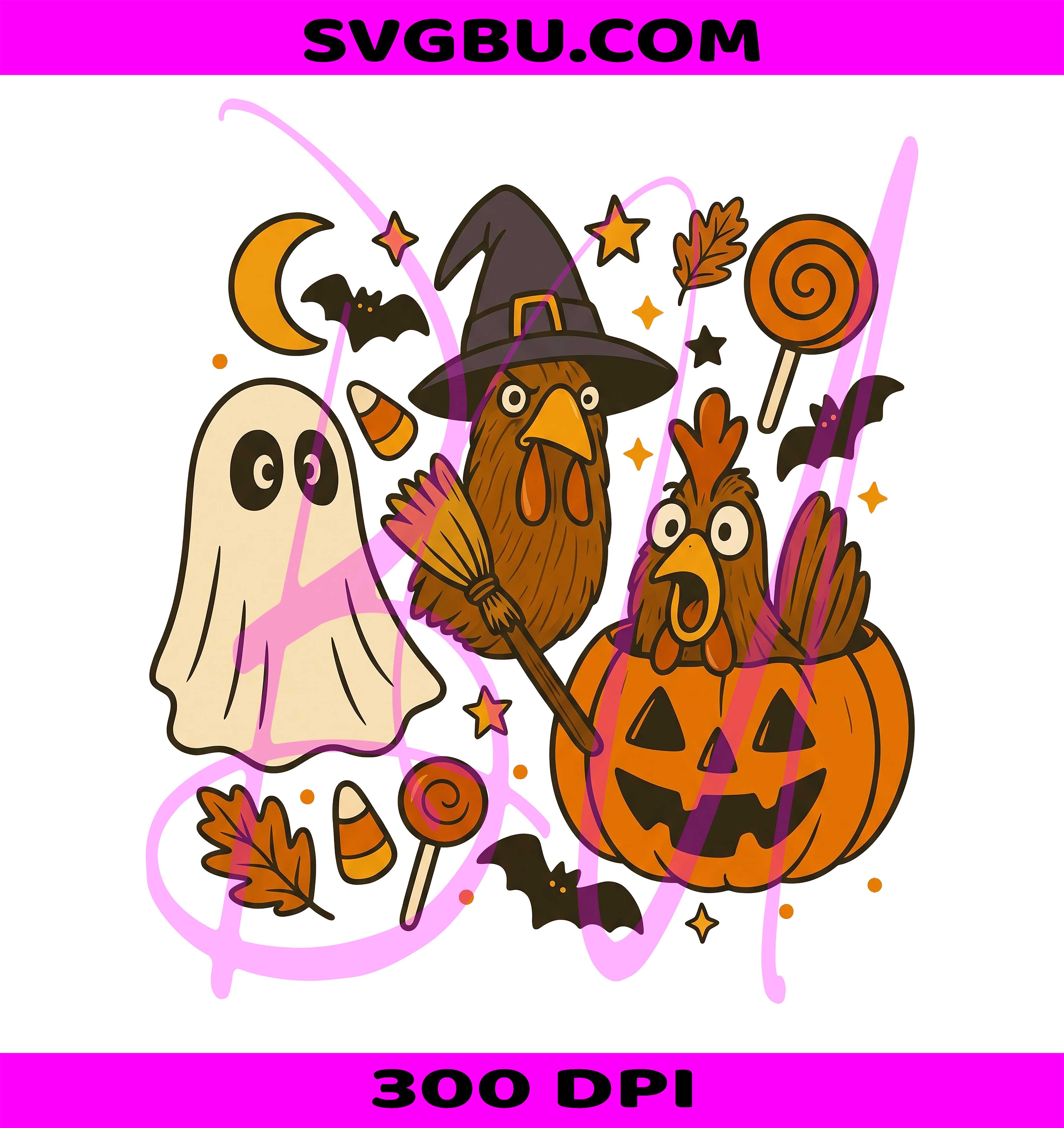 Pumpkin Chicken PNG, Retro Halloween PNG, Chick or Treat PNG