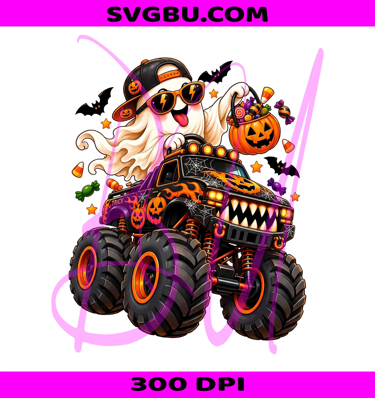 Halloween Monster Truck PNG, Spooky Truck PNG, Halloween Vehicle PNG