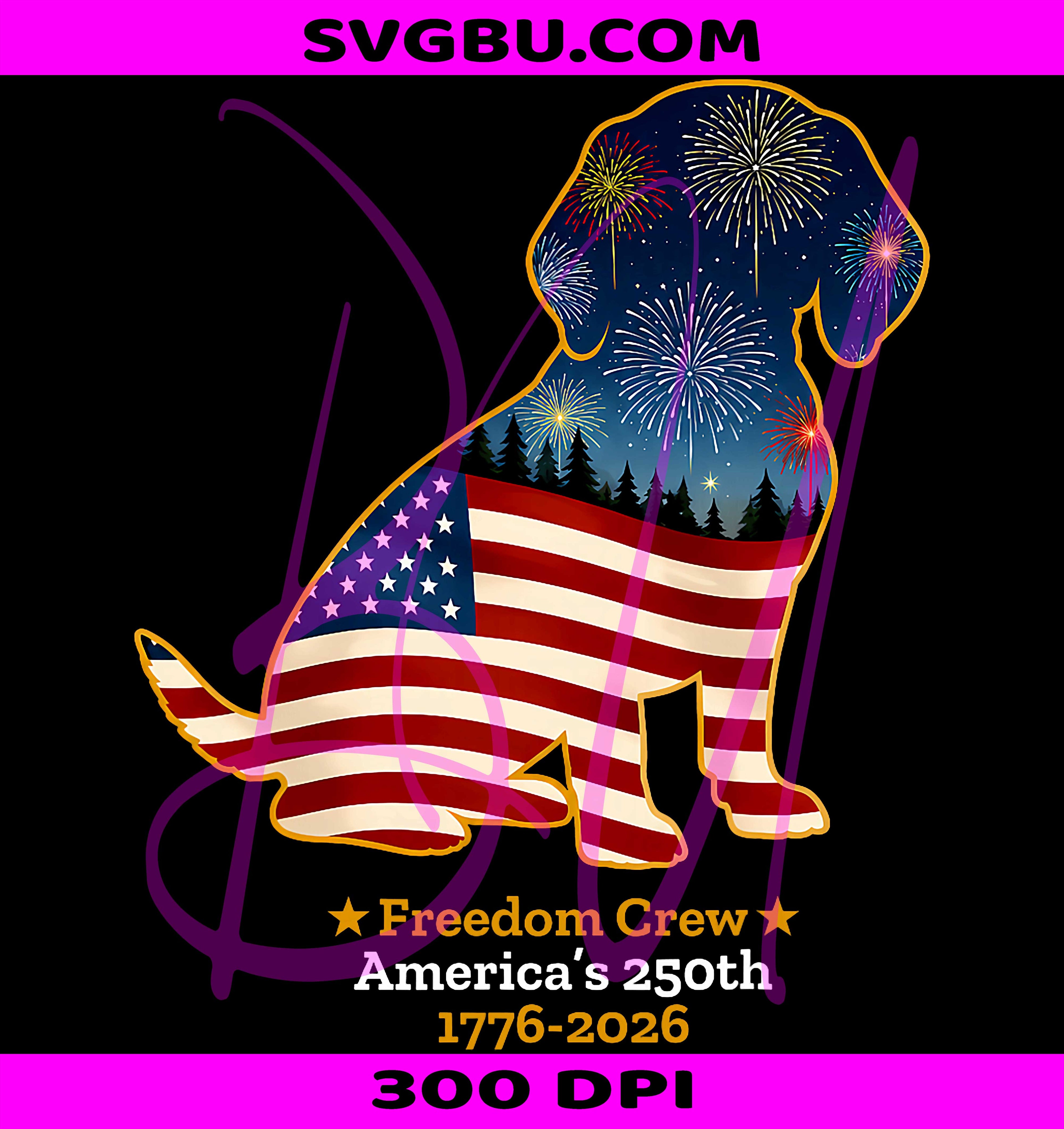 Freedom Crew PNG, Patriotic Beagle PNG, Americas 250th PNG