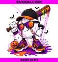 Halloween Baseball PNG, Spooky Baseball Player PNG, Fall Sports PNG