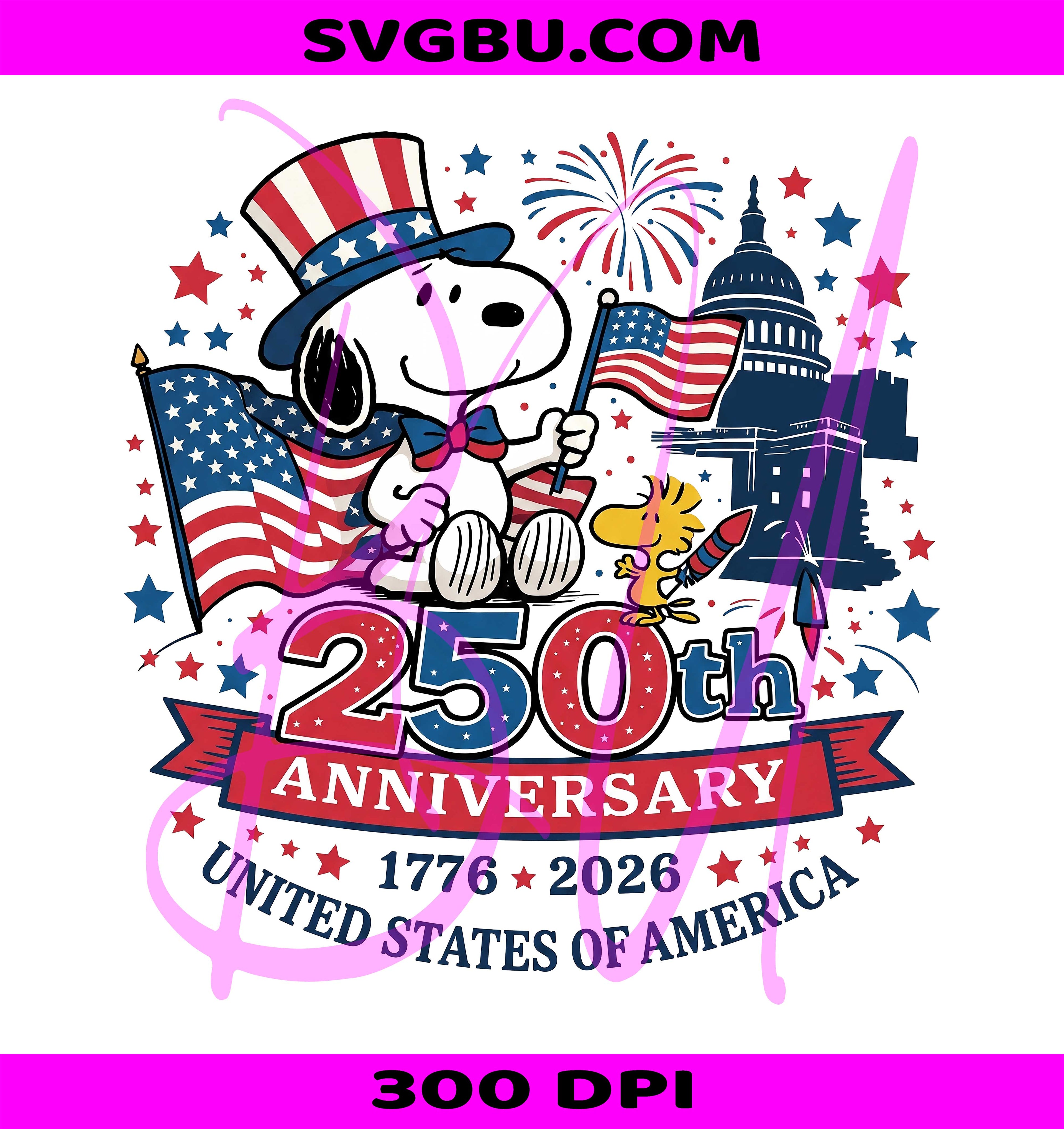 United States Of America PNG, 250th Anniversary PNG, Patriotic Snoopy PNG