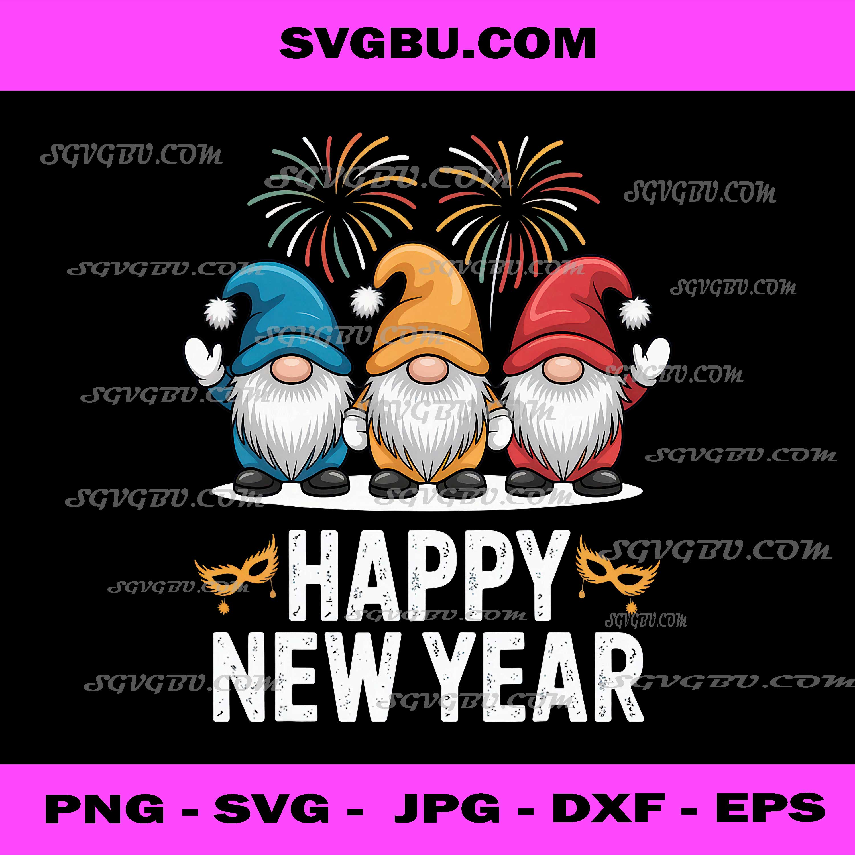 Happy New Year Gnomes PNG, Party Lovers and Festive PNG