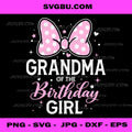 Grandma Of The Birthday Girl PNG, Pink Polka Dot Bow PNG, Party Art PNG