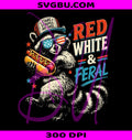 Red White And Feral PNG, Patriotic Raccoon PNG, American Trash Panda PNG