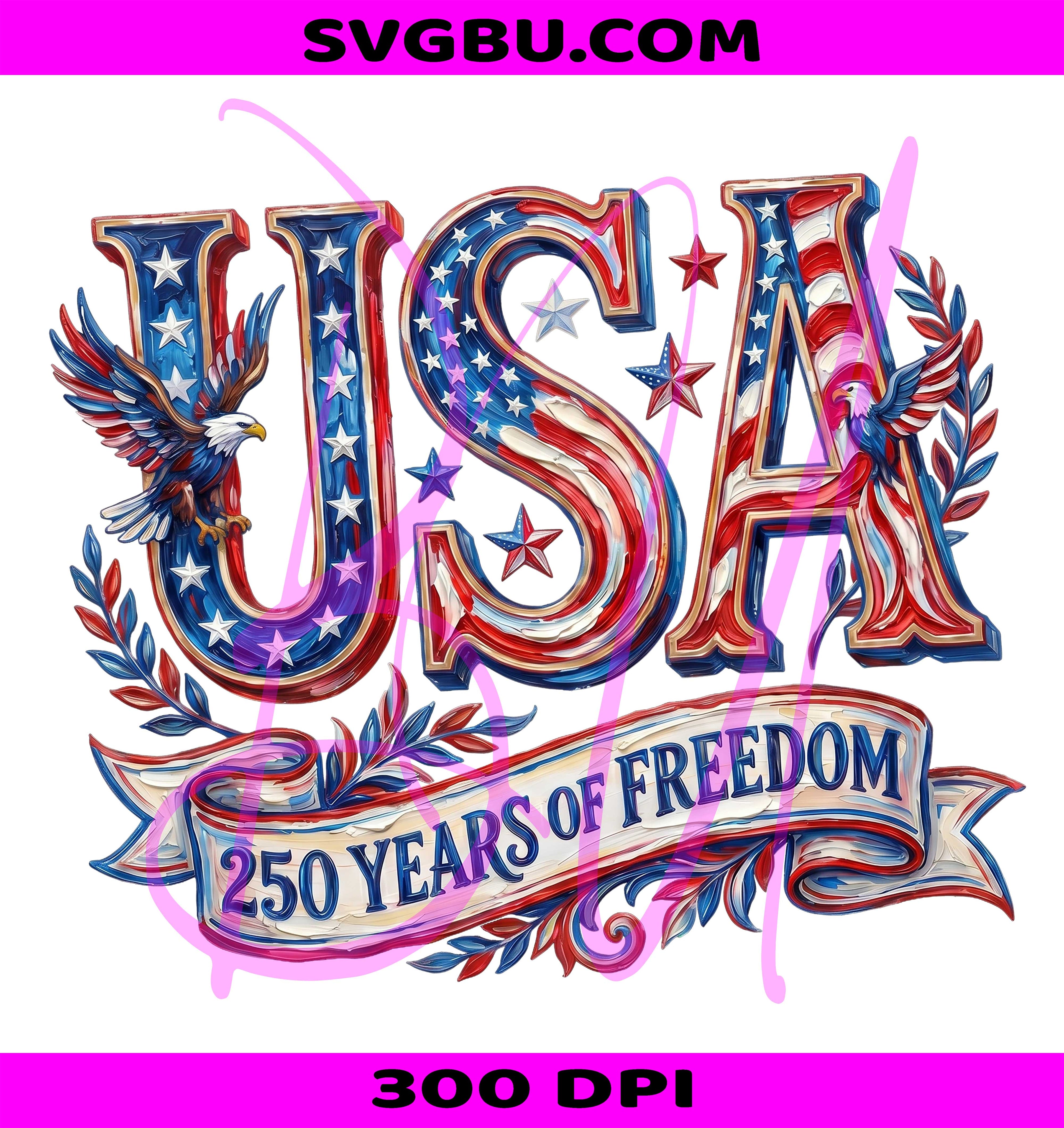 USA 250 Years Of Freedom PNG, Patriotic American Eagle PNG