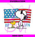 Retro Snoopy 4th Of July Dog PNG, American Flag Kids PNG, 4th Of July Dog PNG