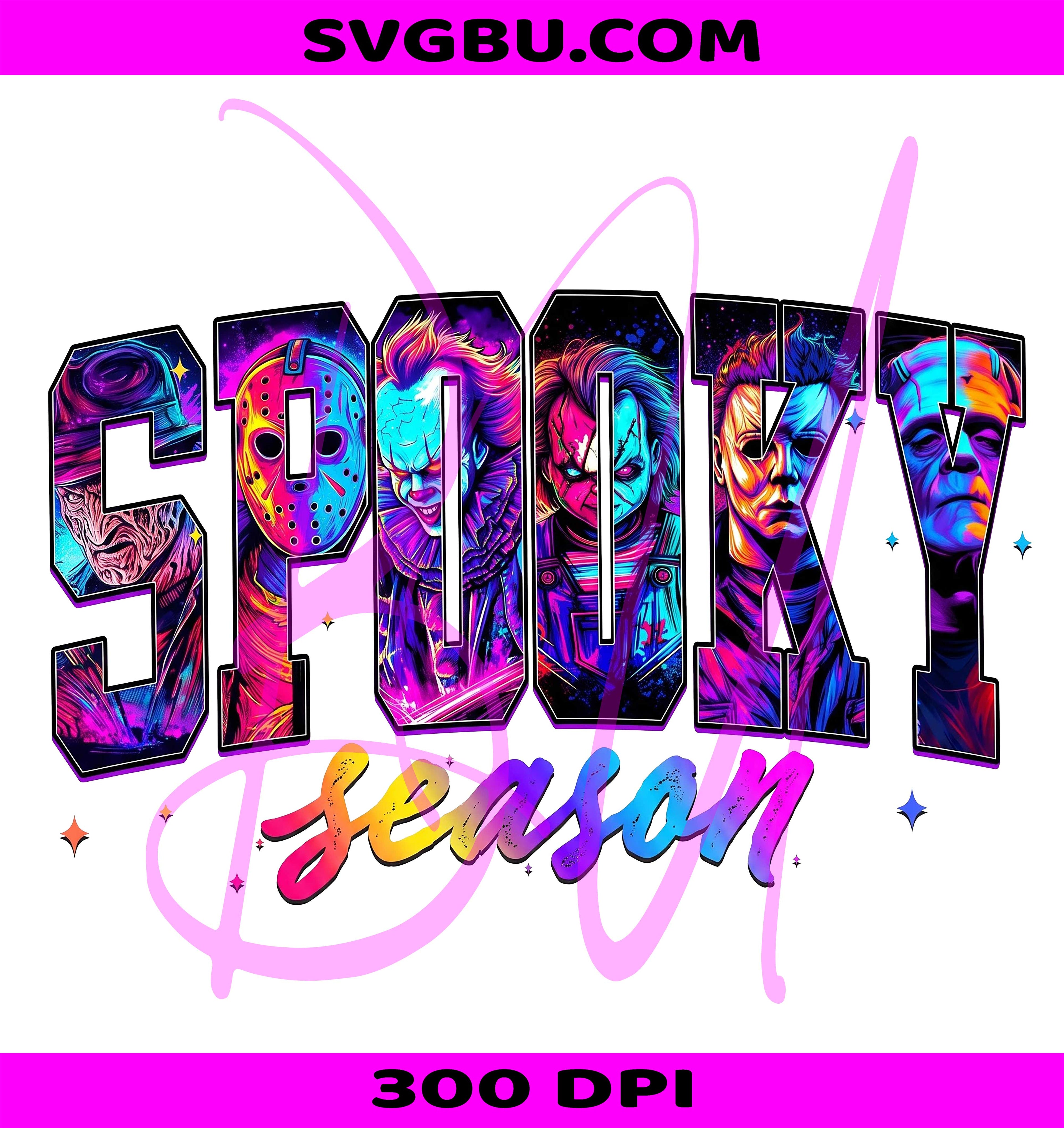 Halloween Neon PNG, Horror Characters PNG, Retro Horror Killers PNG