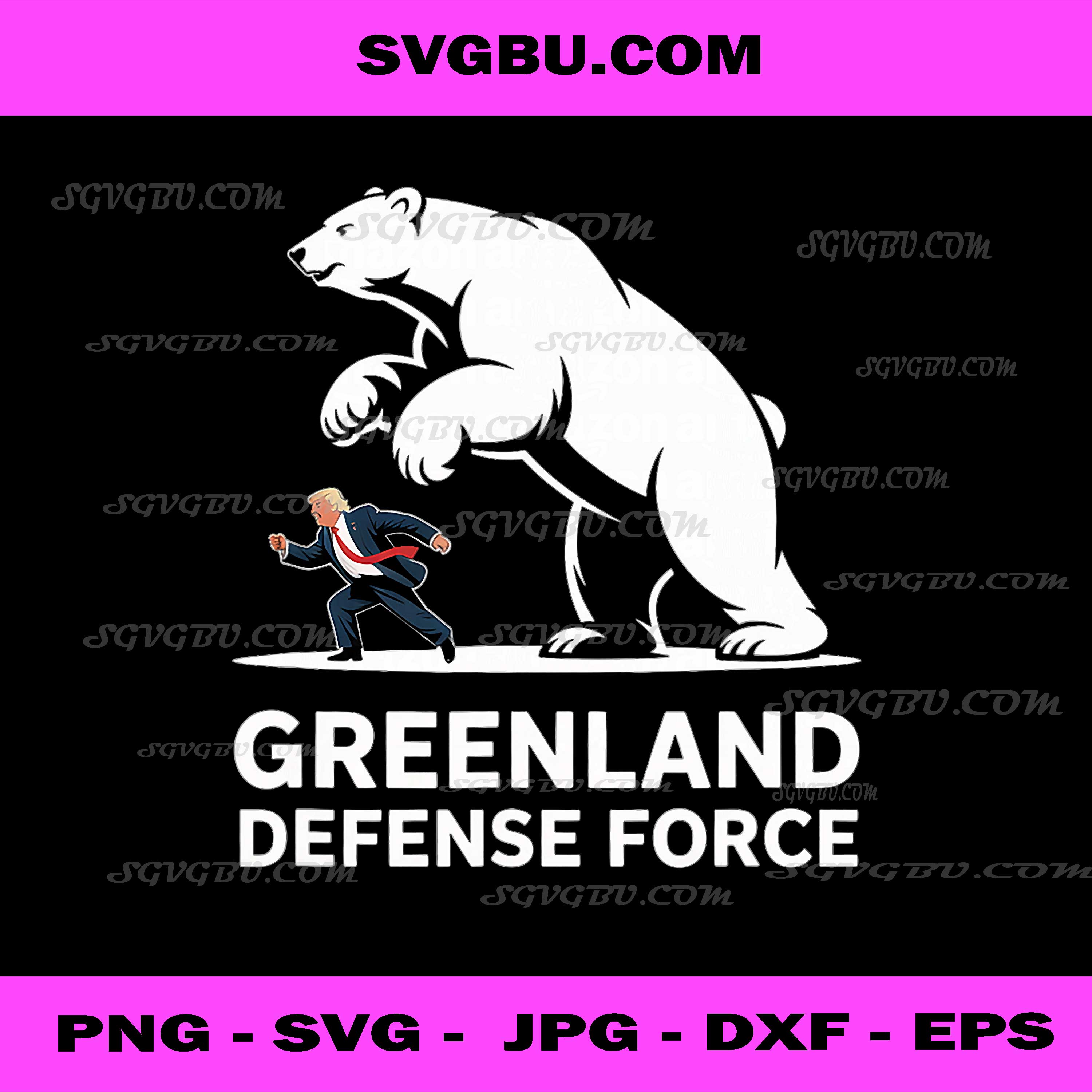 Greenland Defense Force PNG, Polar Bear Art PNG, Political Satire PNG