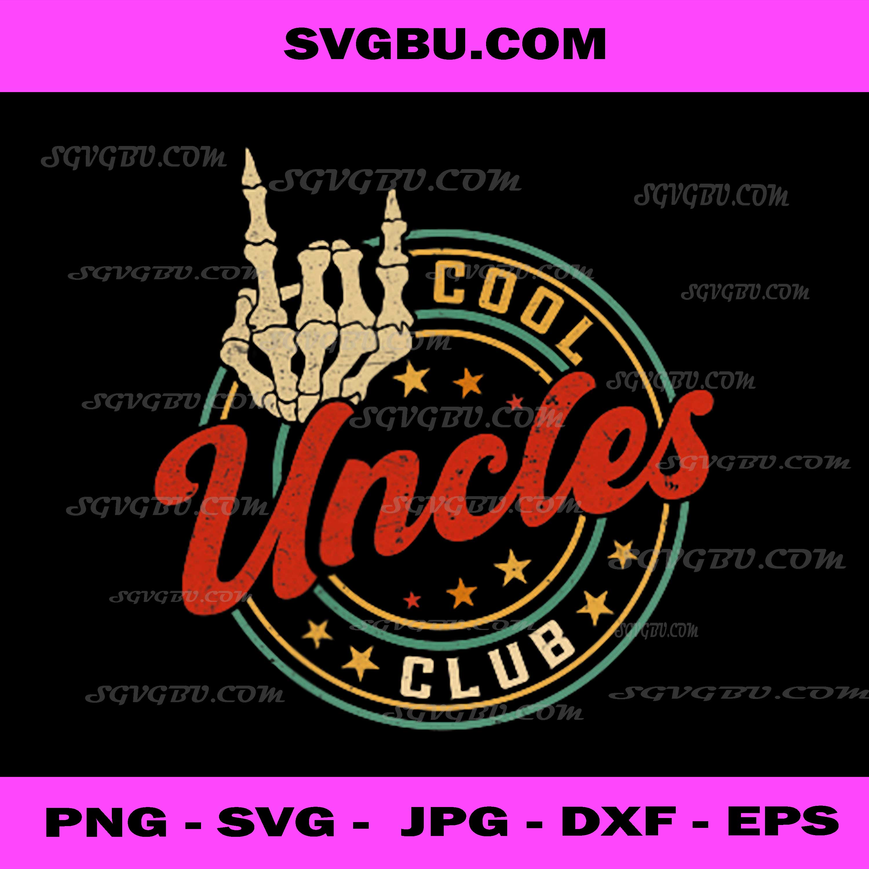 Cool Uncles Club Retro PNG, Funny New Uncle Men Skeleton PNG