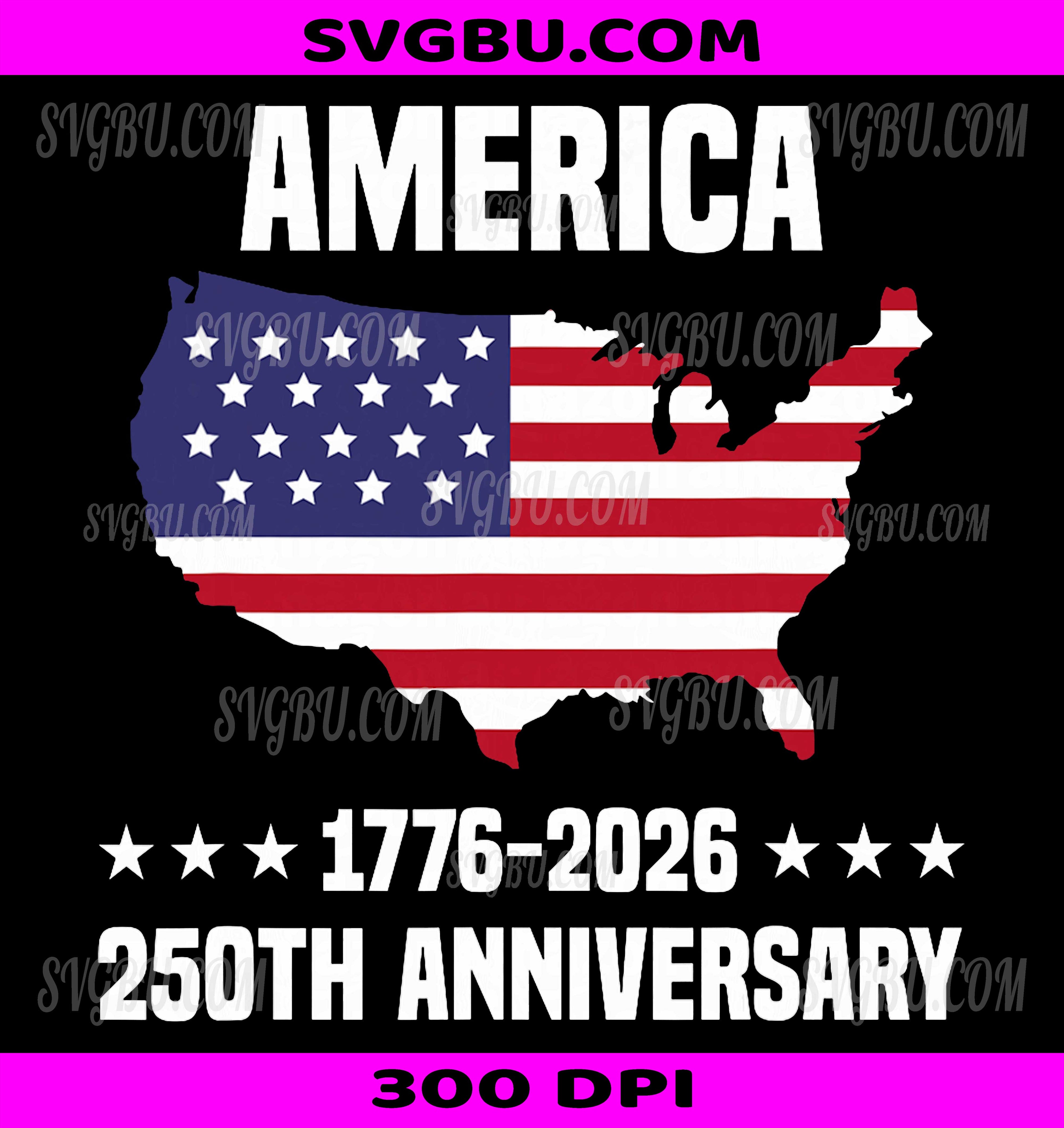 America Anniversary PNG, 4th Of July 250 Years USA PNG