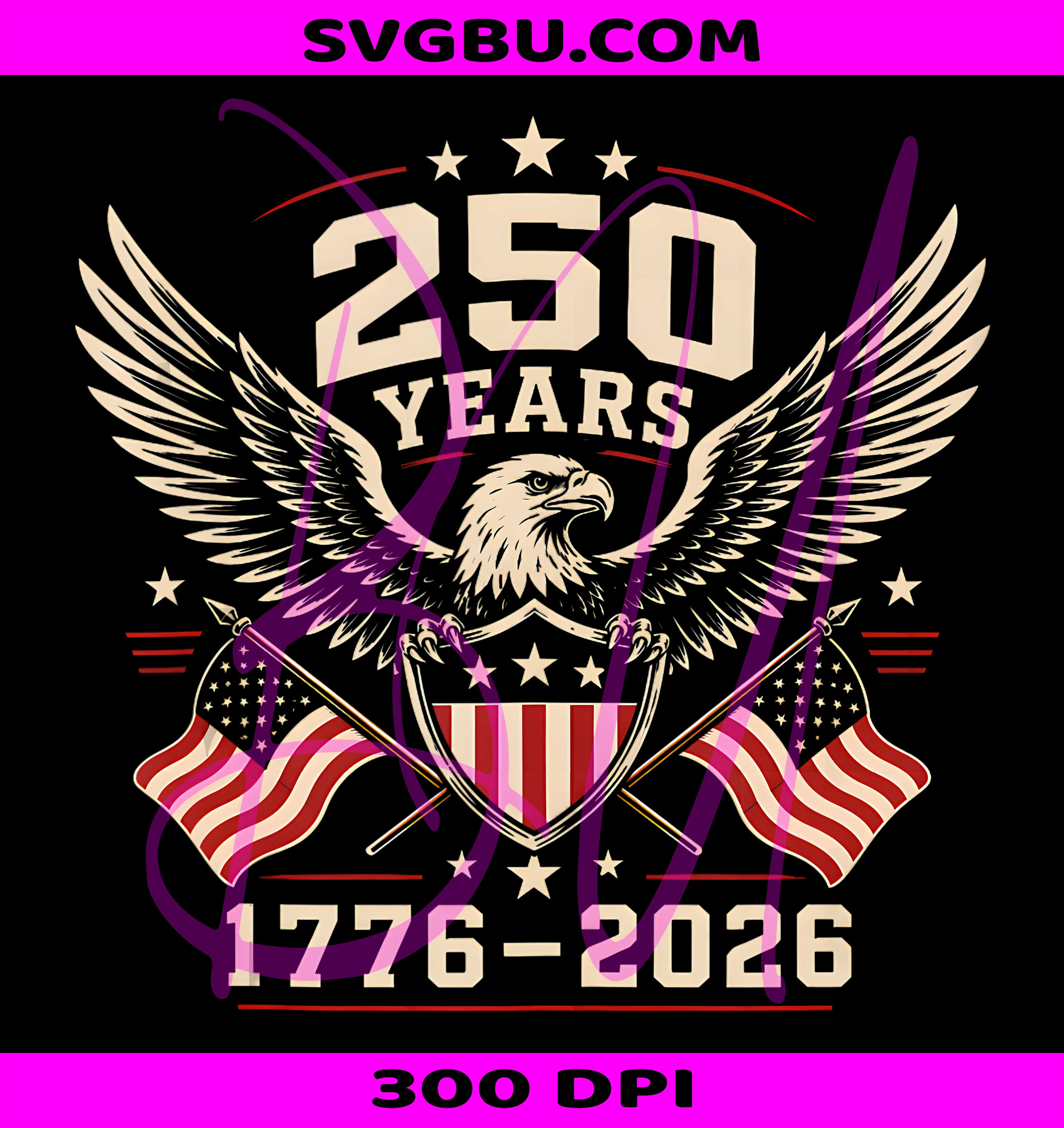 American 250 Years PNG, USA 250th 4th July PNG, Patriotic Eagle PNG