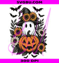 Boho Ghost PNG, Halloween Pumpkin PNG, Boho Pumpkin Ghost PNG
