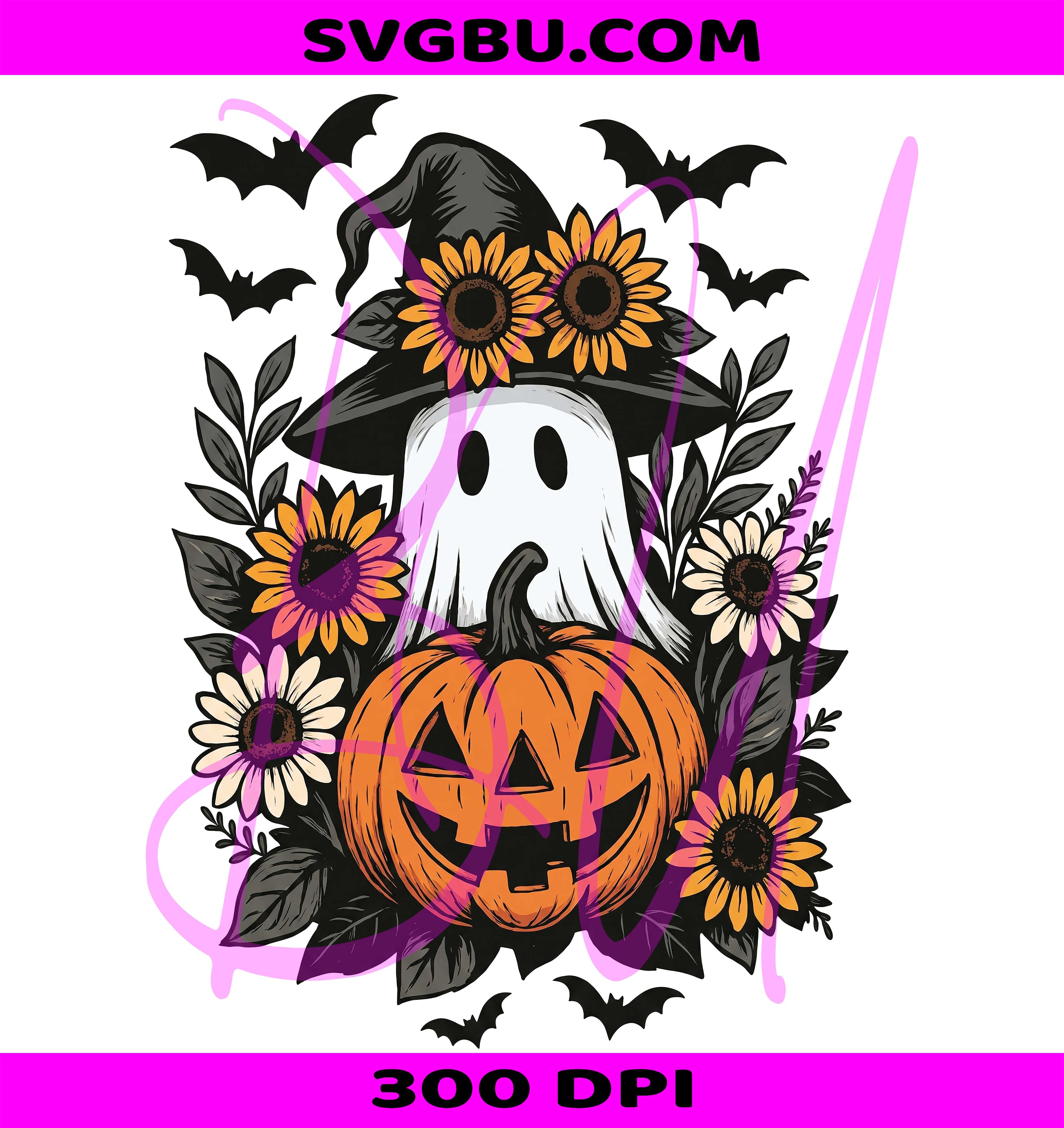 Boho Ghost PNG, Halloween Pumpkin PNG, Boho Pumpkin Ghost PNG