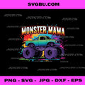 Monster Mama, Green Monster Truck Colorful Paint Splash PNG
