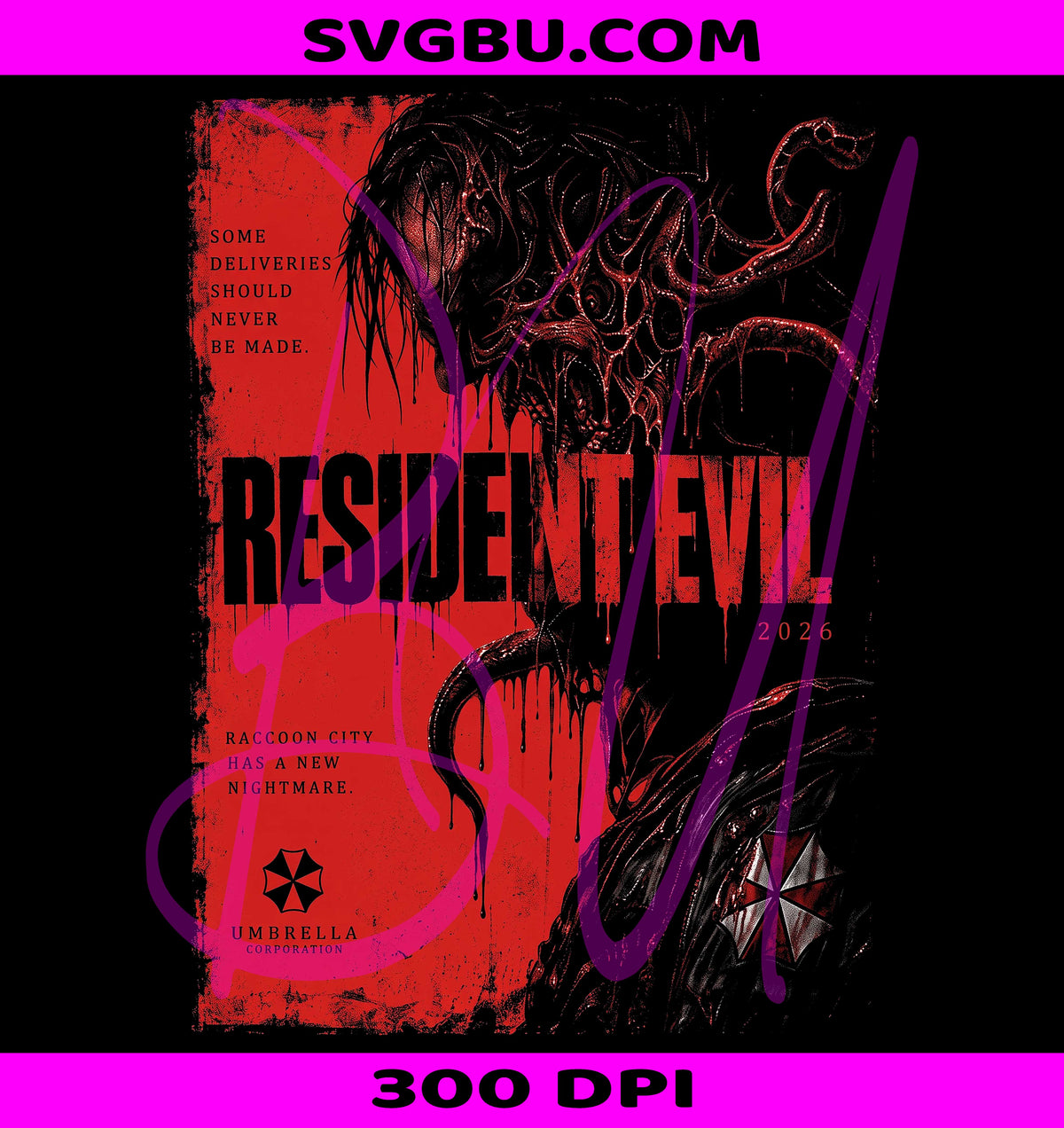 Evil Poster PNG, Horror Game Tee PNG, Red Black Graphic PNG