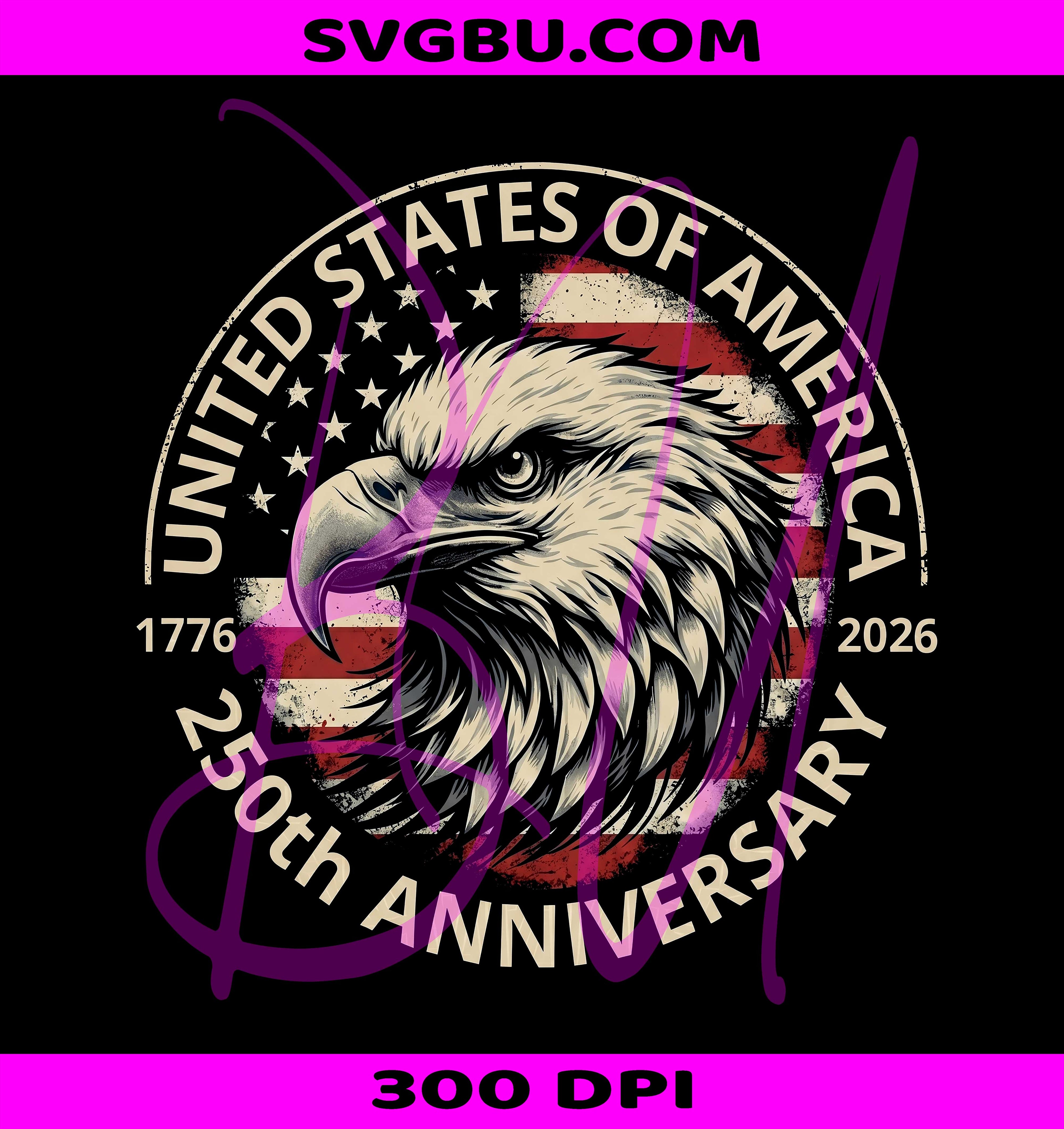 United States Of America 250th PNG, Patriotic Eagle US Flag PNG