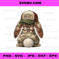 Easter Squad Bunny PNG, Camo Rabbit with Hat PNG Design