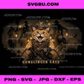 Gunslinger Cats, Wild West Cowboy Cat Riding Horse PNG