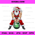 Anime Santa Weightlifting PNG, Funny Christmas Gym Gains PNG