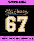 Number 67 Numbered Six Seven PNG, Baseball Jersey Style Team 67 PNG