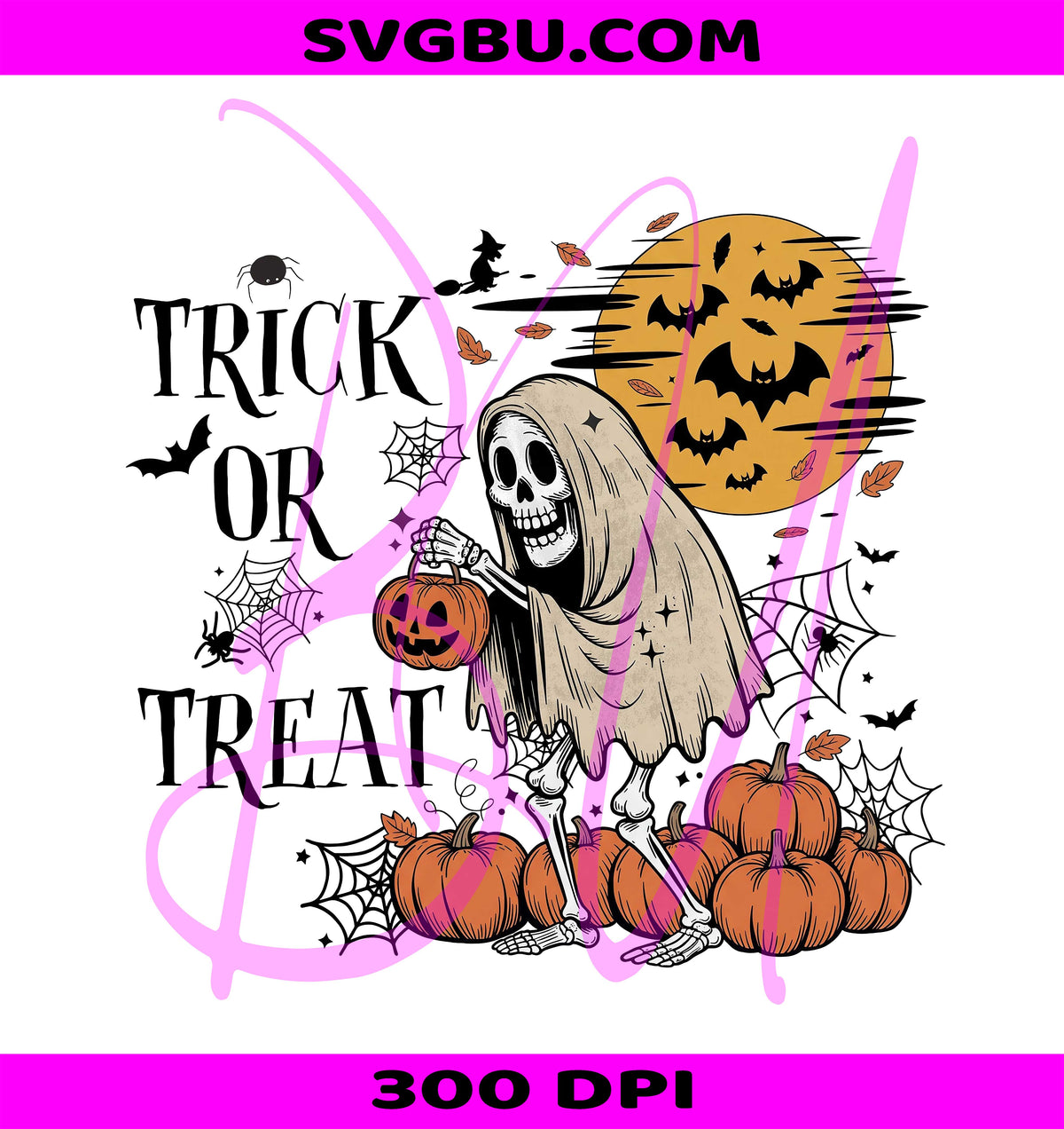 Halloween Skeleton Trick PNG, Spooky Skeleton PNG, Halloween Pumpkin PNG