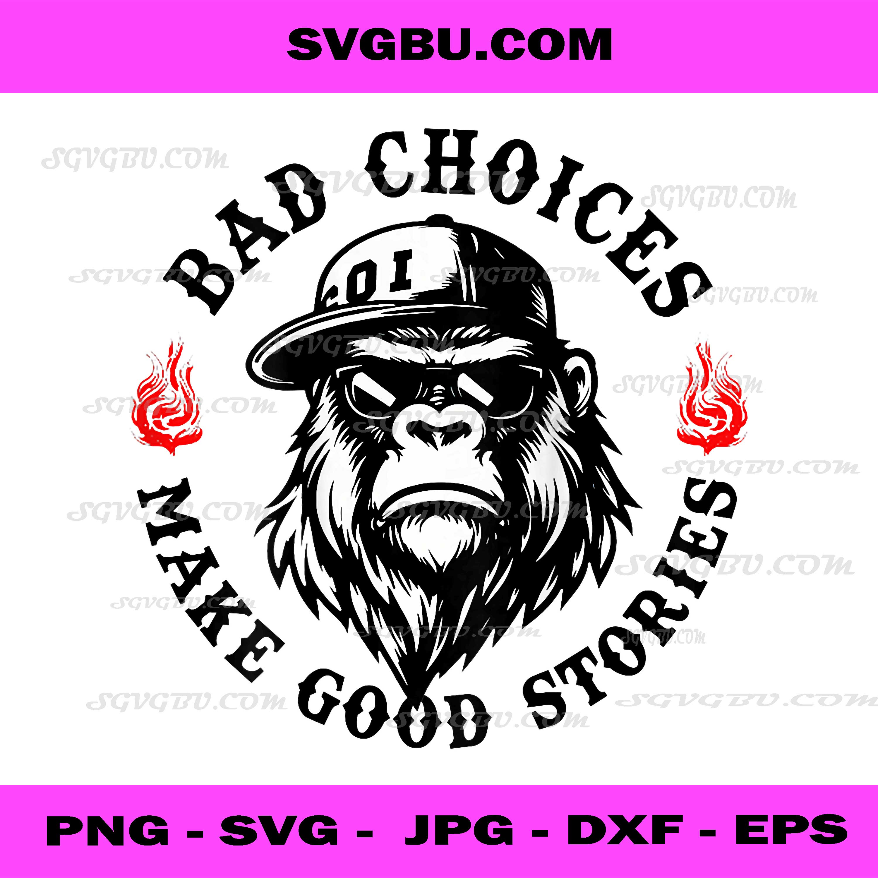Bad Choices Make Good Stories, Funny Monkey PNG