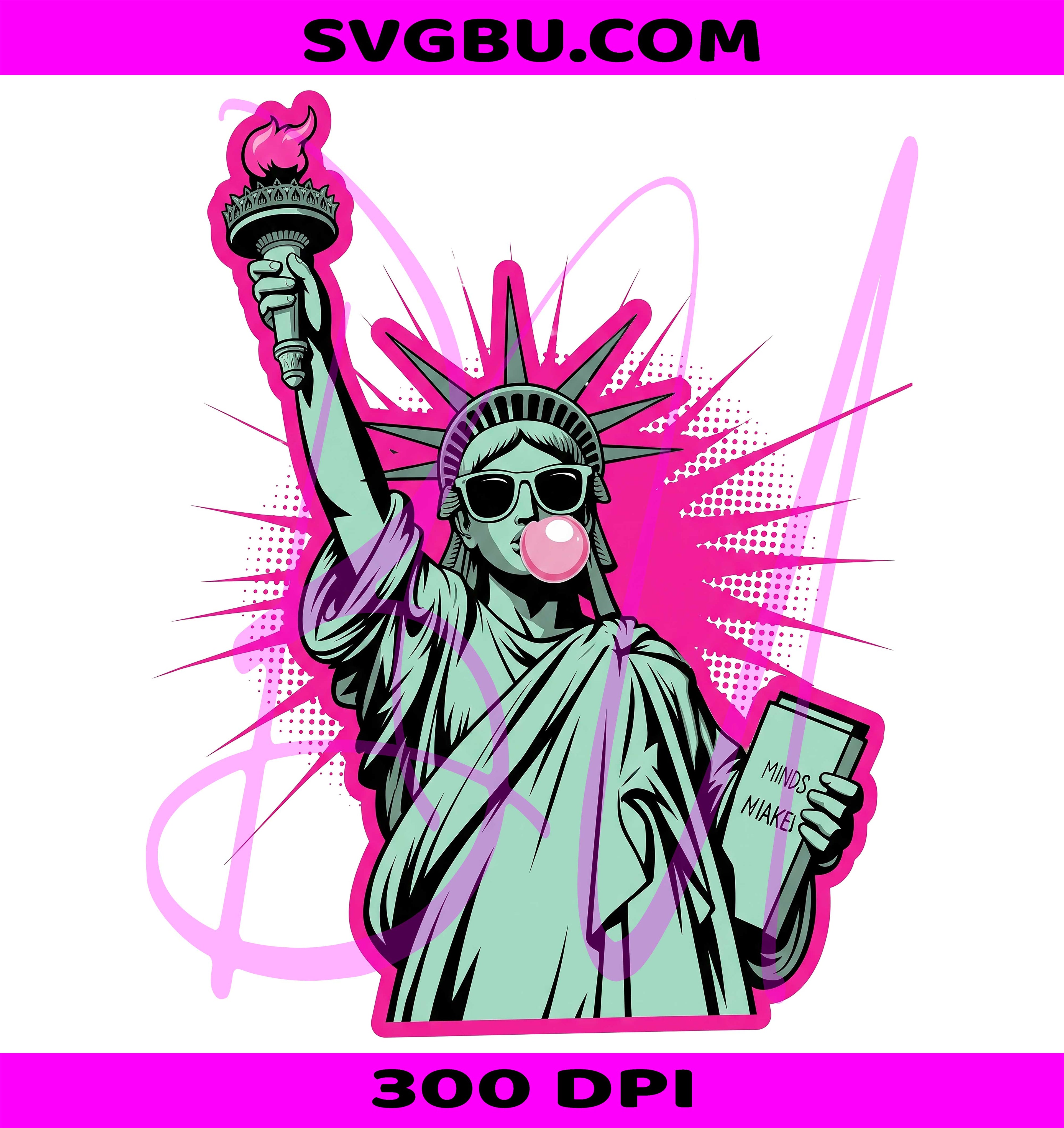 Statue Of Liberty Bubble Gum PNG, USA Patriotic PNG, America PNG