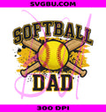 Softball Dad Crossed Bats Yellow Ball PNG, Softball Dad PNG