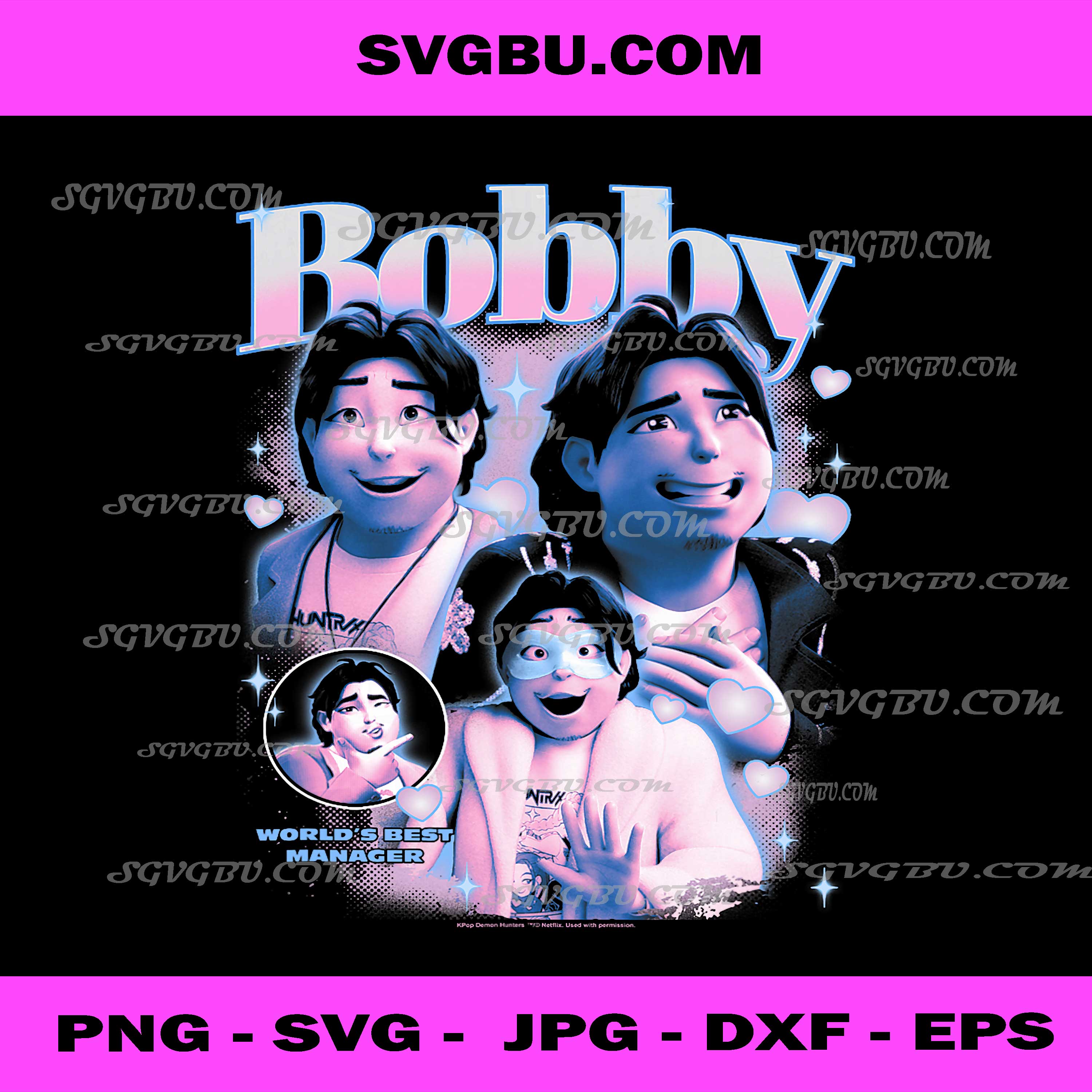 Kpop Demon Hunters PNG, Bobby Showcase Y2K Style Poster PNG