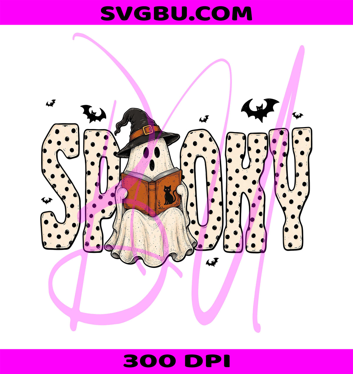 Preppy Ghost PNG, Reading Ghost PNG, Spooky Pumpkin PNG