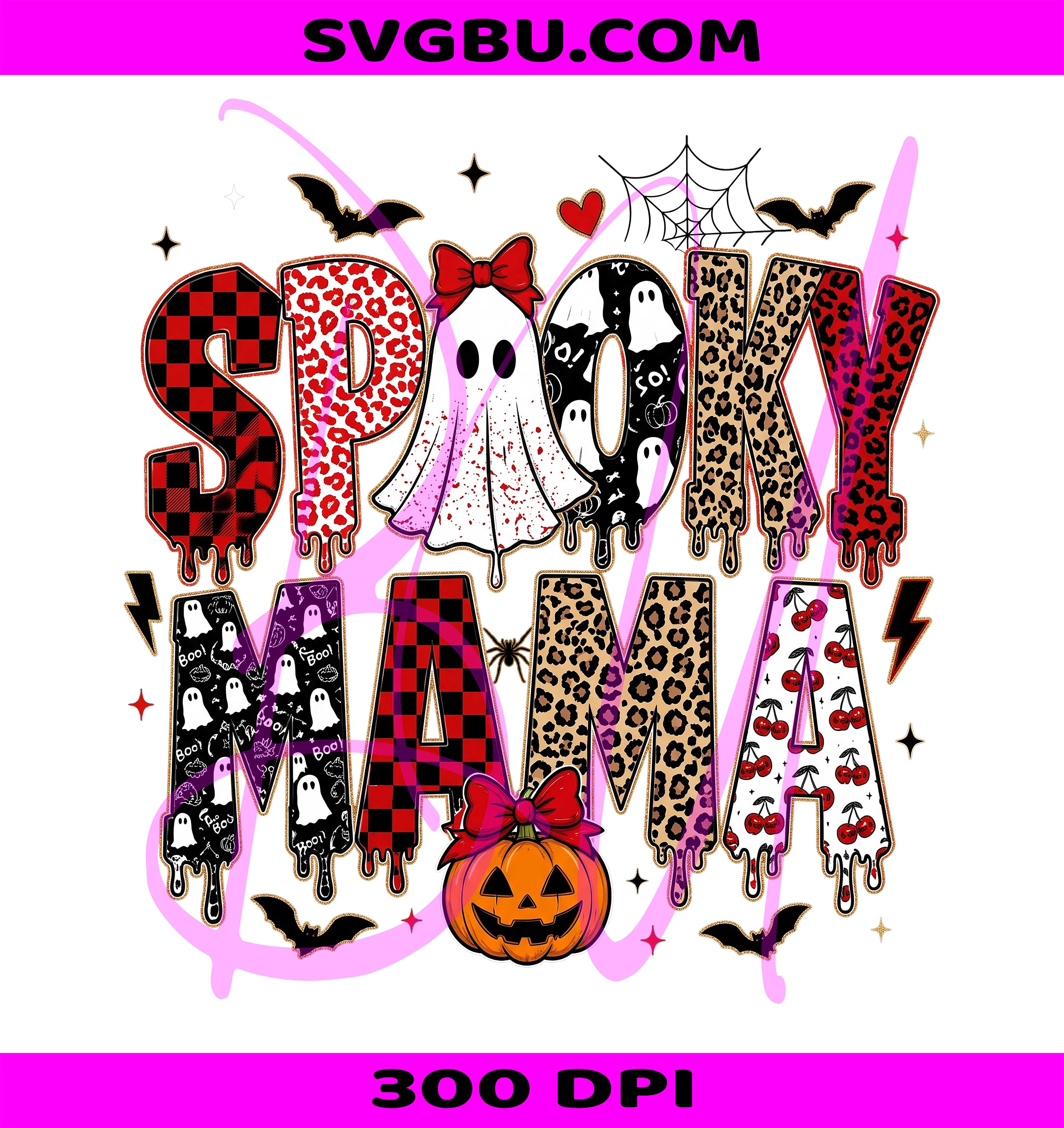 Spooky Mama PNG, Leopard Print Halloween Mama PNG, Halloween Pumpkin PNG