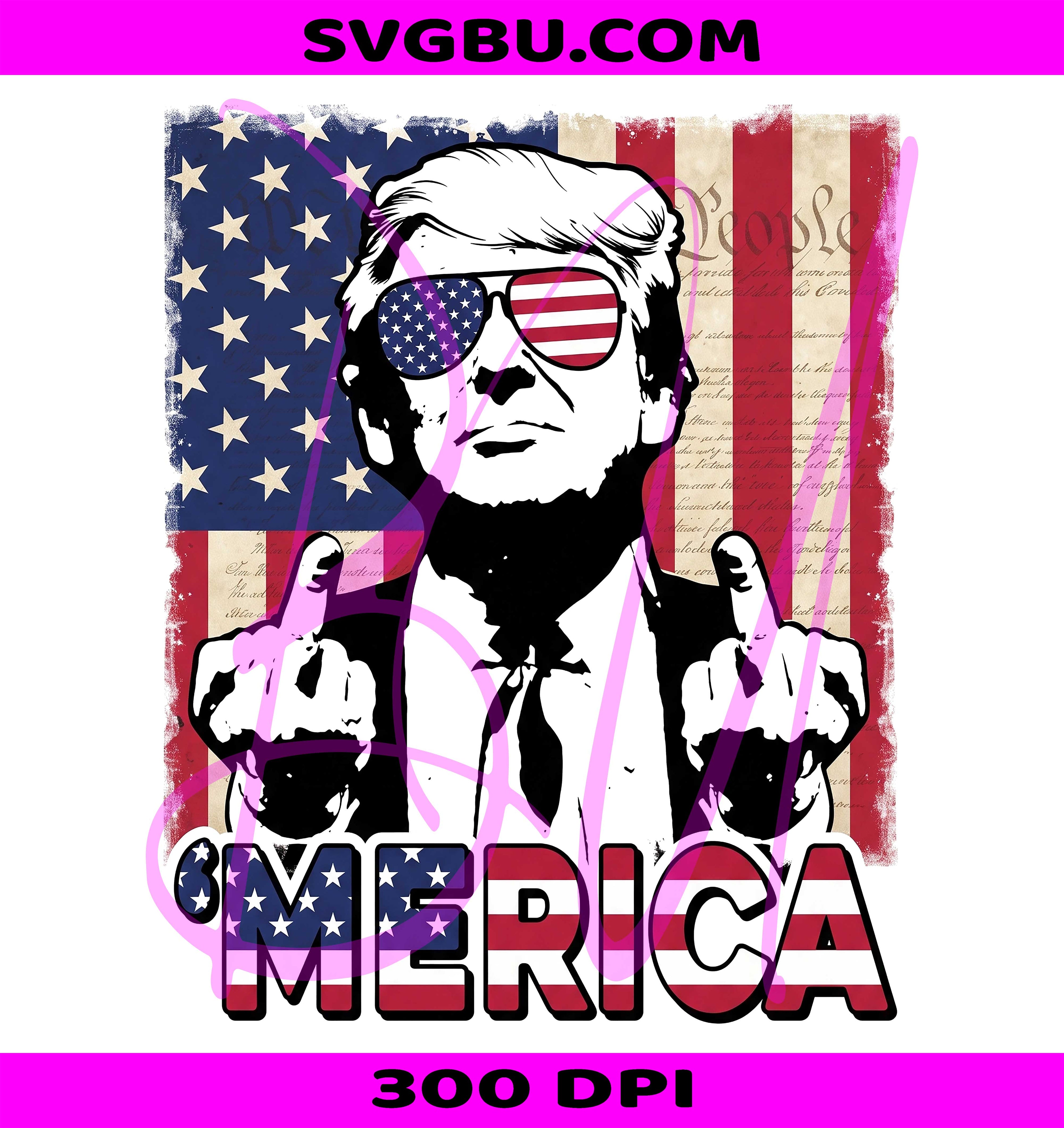 Donald Trump PNG, Merica Flag PNG, Patriotic Trump PNG